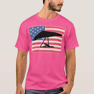 T-shirt Hang Glider Pour Hommes Gift Glider American Flag 