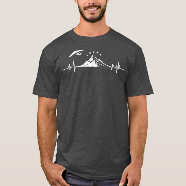 T-shirt Hang Gliding Pilot Heartbeat Hang Glider EKG (Devant)
