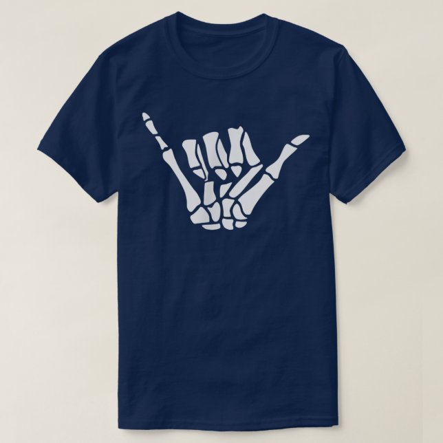 T-shirt Hang Loose Skeleton Main Halloween Tricoter ou tra (Design devant)