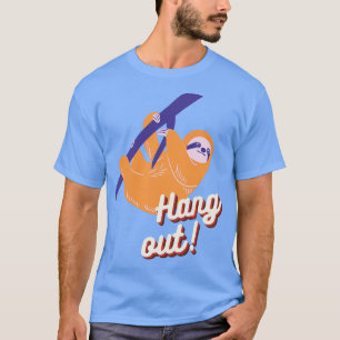 T-shirt Hang Out Jote Sloth Illustration