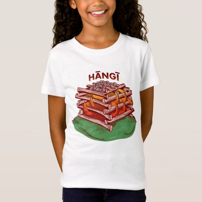 T-Shirt Hangi Maori Cuisine Nourriture Kai (Devant)