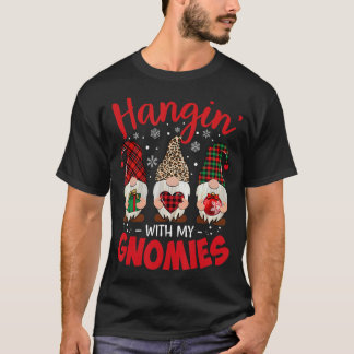 T-shirt Hangin Avec Ma Gnomie Leopard Femmes Noël Gnom
