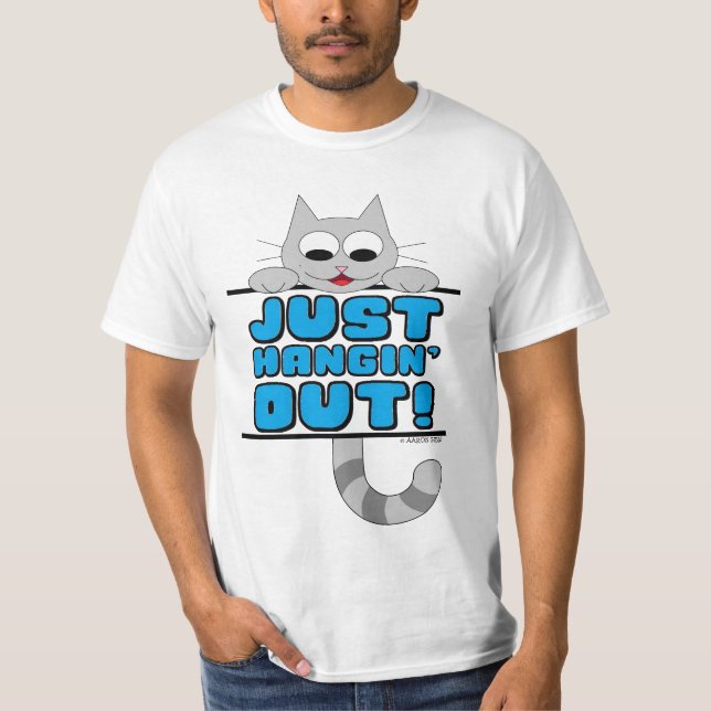 T-shirt HANGIN' SORT ! Chat joyeux (Devant)