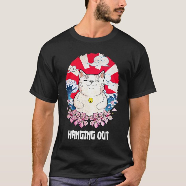 T-shirt Hanging Out Chat Hobby Kitten Pastime Chat Maman 1 (Devant)