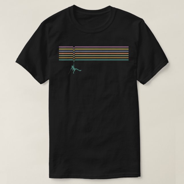 T-shirt Hanging Rock Climber Escalade Mountaineer avec Ret (Design devant)