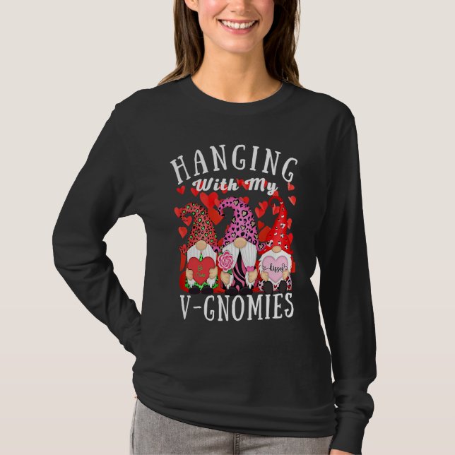 T-shirt Hanging With My Gnomies  Gnome Friend Valentines D (Devant)