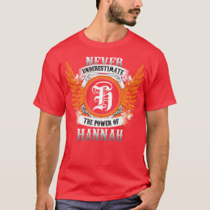 T-shirt Hannah Nom Chemise Ne Sous-Estime Jamais Le Pouvoi