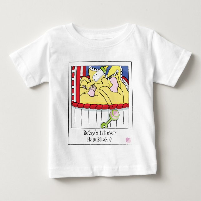 T-shirt Hanoukka Baby Fine Jersey "Dreidel in Box" (Devant)