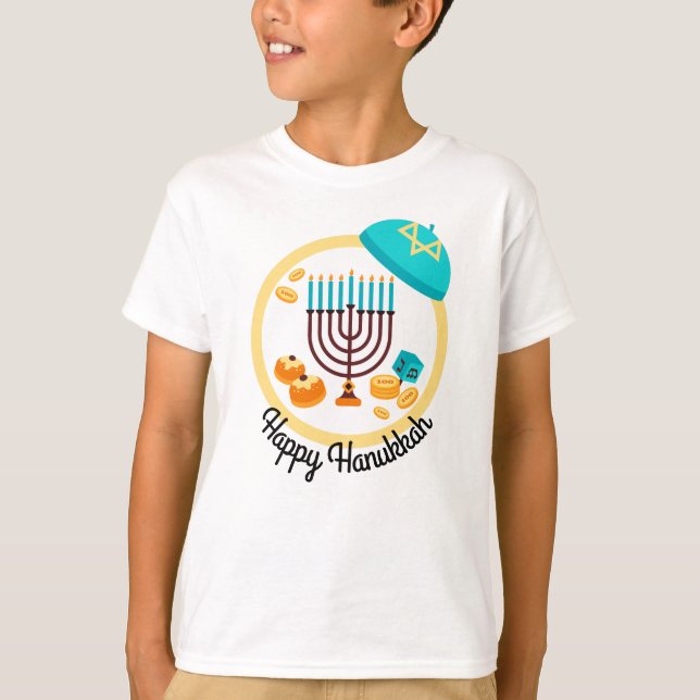 T-shirt Hanoukka colorée (Devant)