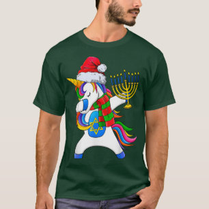 T-shirt Hanoukka Dabbing Unicorn Jewnicorn Chanukah Juif