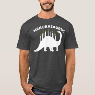 T-shirt Hanoukka Dinosaur Menorasaurus Drôle Juif Bronto