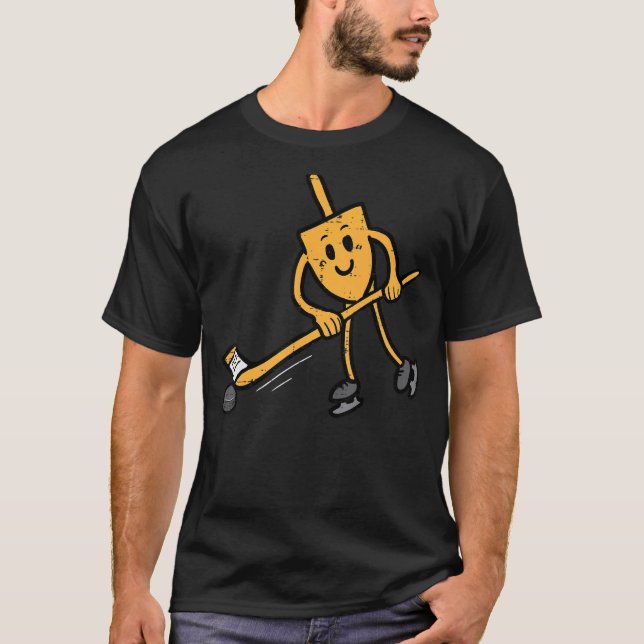 T-shirt Hanoukka Dreidel Hockey sur glace Chanukah Hommes  (Devant)