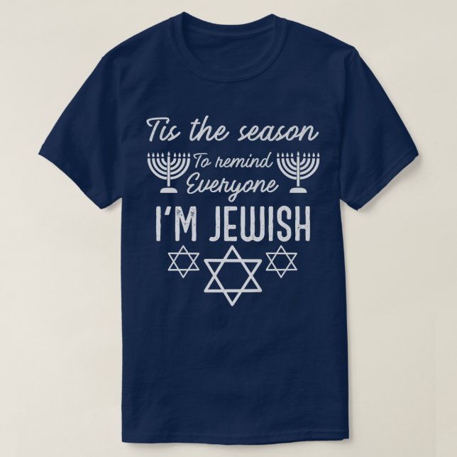 T-shirt Hanoukka je suis juif Menorah Hanoukka (Design devant)