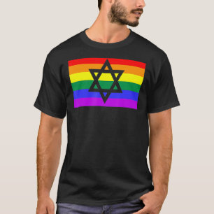 T-shirt Hanoukka juive en hébreu Menorah Gay pride LGBTQ F