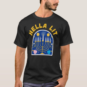 T-SHIRT HANOUKKA LIT MENORAH