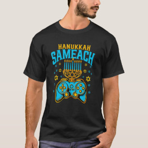 T-shirt Hanoukka Menorah Gamer Jeux Vidéo Chanukah Jewis