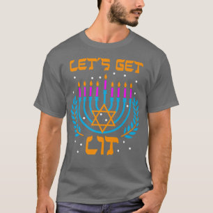 T-shirt Hanoukka Obtient Lit Menorah Drôle Juif Hébreu
