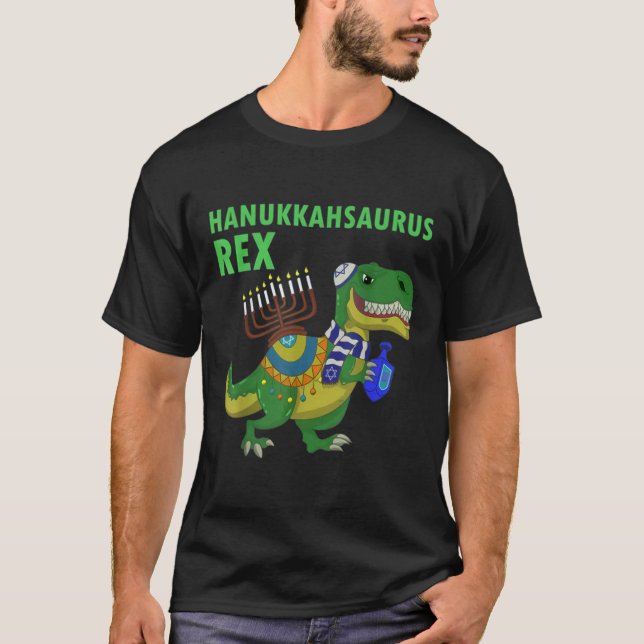 T-shirt Hanoukka Saurus Rex Funny T Rex Dinosaur Hanoukka (Devant)