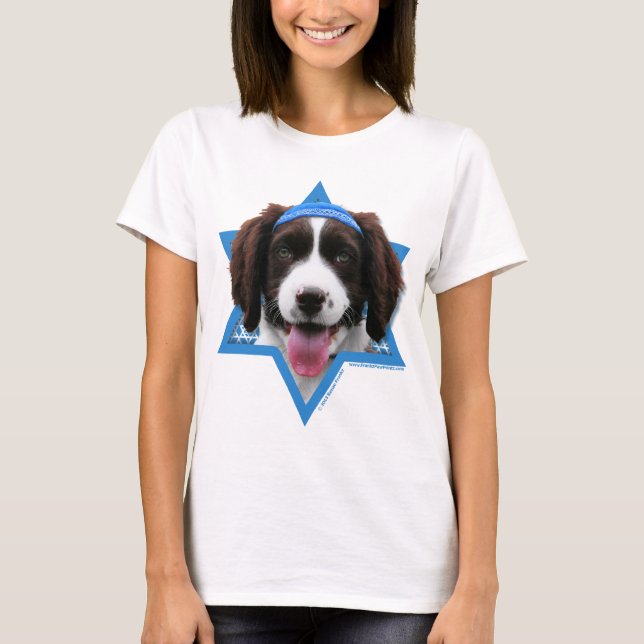 T-shirt Hanoukka Star of David - Anglais Springer Spaniel (Devant)