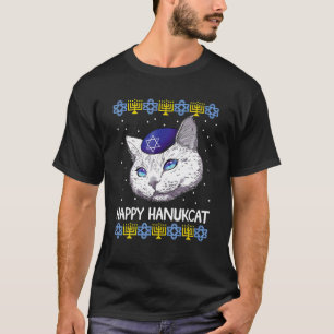 T-shirt Hanukcat Chat Menorah Moche Chanukah Juif Ch