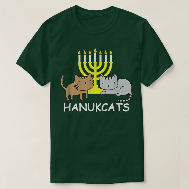 T-shirt Hanukcats Funny Hanoukka Gift Cute Kawaii Cat (Design devant)