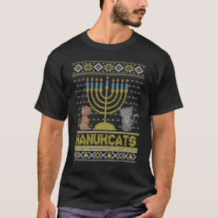 T-shirt Hanukcats Hanukkah Chat Juif Ugly Vacances Anima