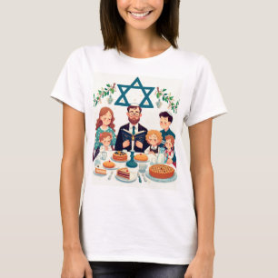 T-shirt Hanukkah de famille multicolore