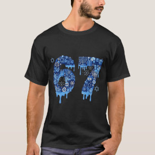 T-shirt Hanukkah Six Seven 67 Mème Drôle Dreidel Menorah S