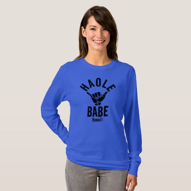 T-SHIRT HAOLE BABE SHAKA HAWAII (Devant entier)
