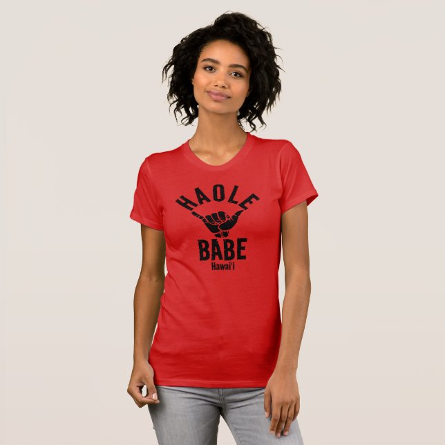 T-SHIRT HAOLE BABE SHAKA HAWAII (Devant entier)