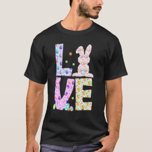 T-shirt Happer Easer Love Bunny Eggs Hunter Easter Girls