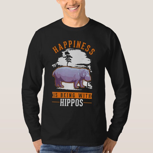 T-shirt Happiness is being with Hippos (Devant)