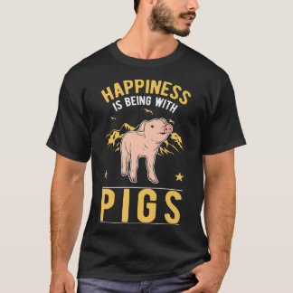 T-shirt Happiness Is Being With Pigs Premium2636