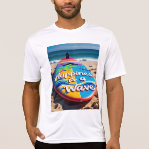 T-shirt Happiness Wave Surfboard Tee