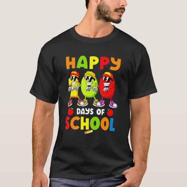 T-shirt Happy 100 Days Of School Flossing Dance 100 Days S (Devant)
