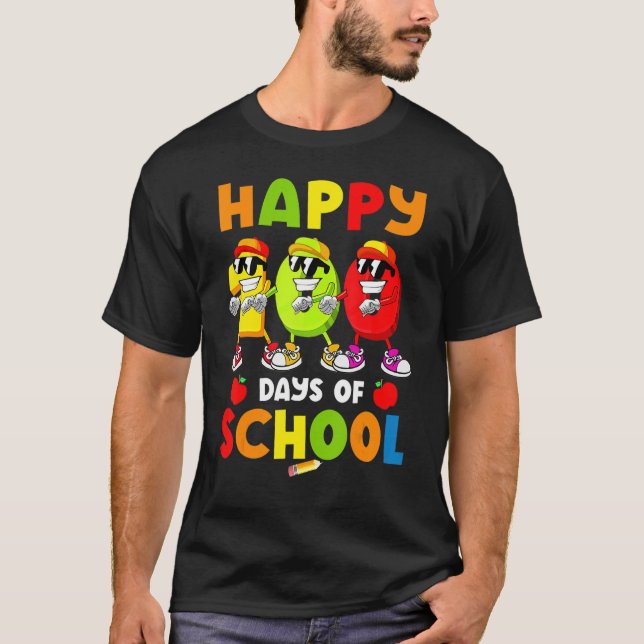 T-shirt Happy 100 Days Of School Flossing Dance 100 Days S (Devant)