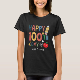T-shirt Happy 100th Day of 1st grade Teacher black