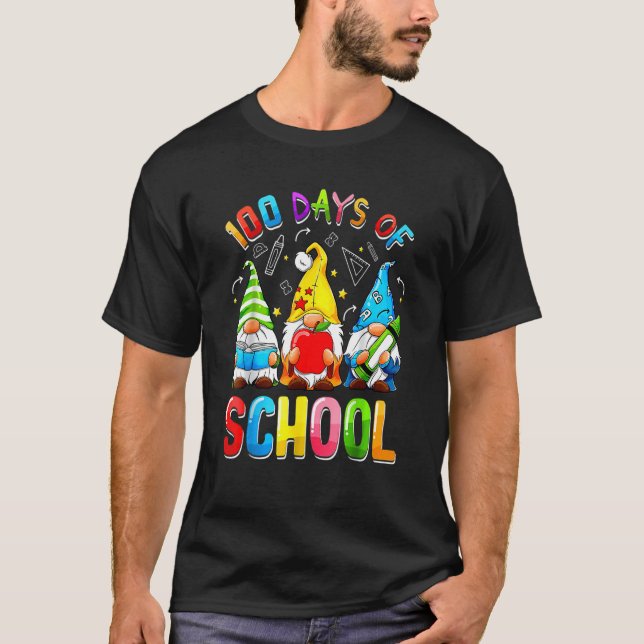 T-shirt Happy 100th Day Of School 100 Days Of Gnomes Kinde (Devant)