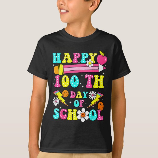 T-shirt Happy 100th Day Of School 100 Days Of School Teach (Devant)