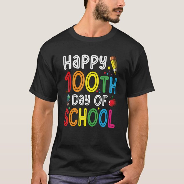 T-shirt Happy 100th Day Of School Celebration (Devant)