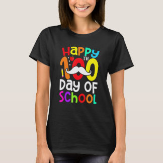 T-shirt Happy 100th Day Of School Mustache Teachers Studen