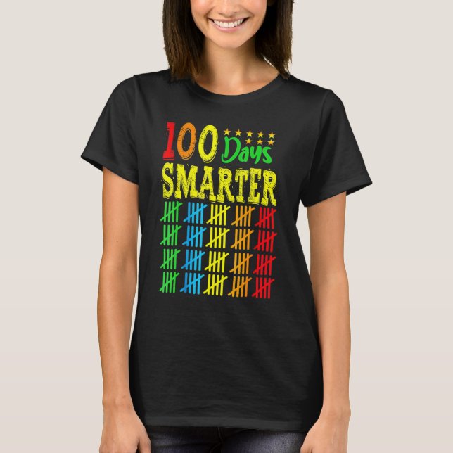 T-shirt Happy 100th Day of School Teacher  100 days smarte (Devant)
