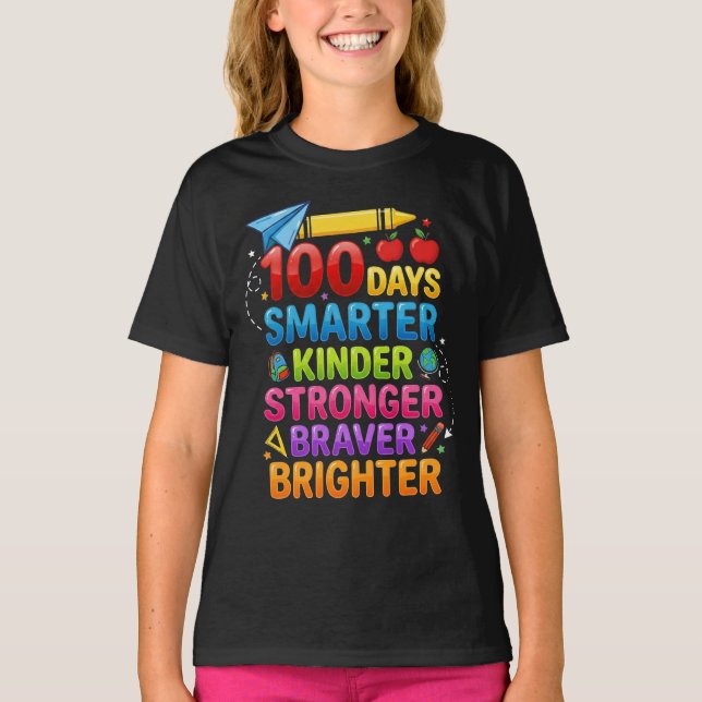 T-shirt Happy 100th Day of School Teacher student 100 Days (Devant)
