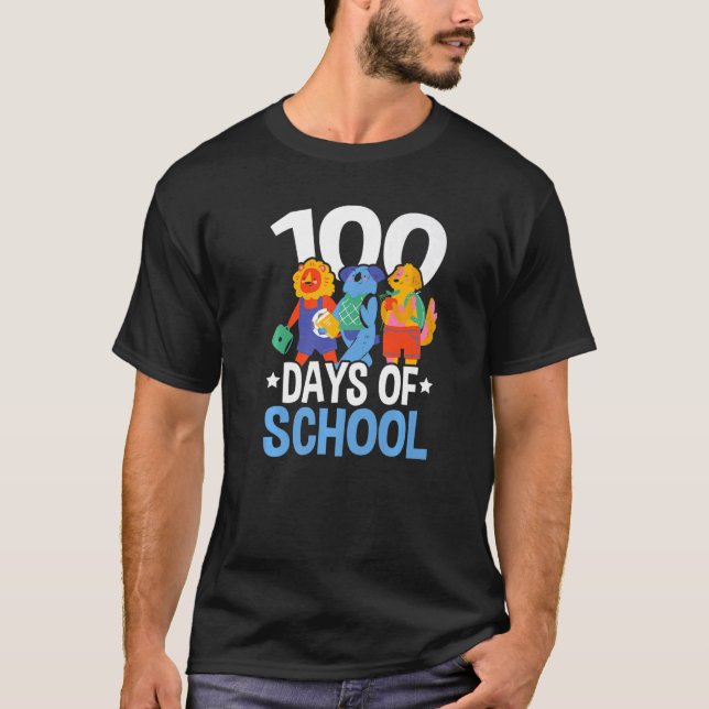 T-shirt Happy 100th Day Of School Teacher Student Educator (Devant)