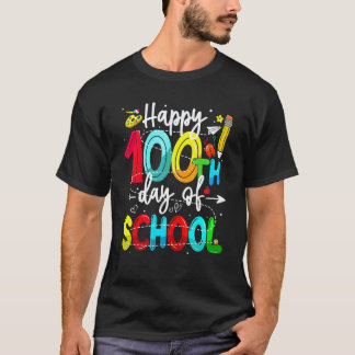 T-shirt Happy 100th Day Of School Teacher Student Kid 100