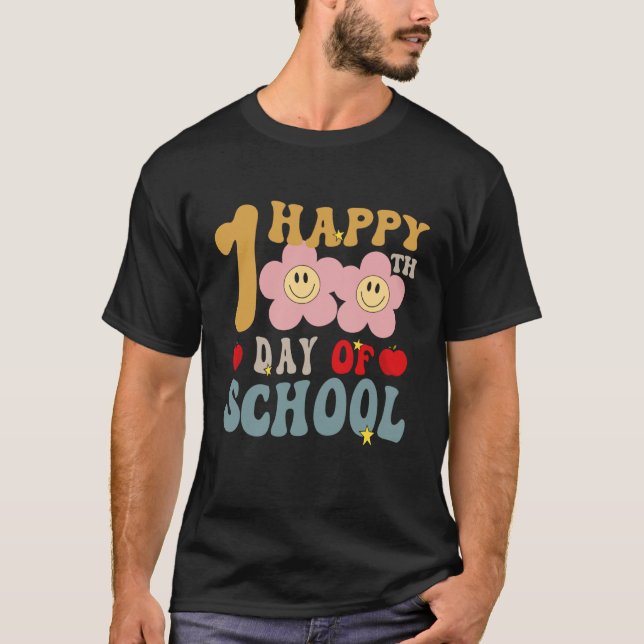 T-shirt Happy 100th Day Of School Teachers Students Kids   (Devant)