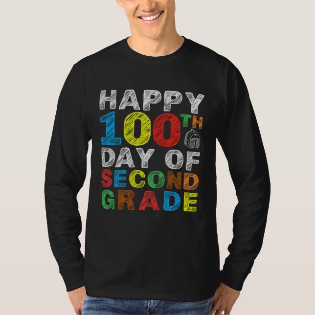 T-shirt Happy 100th Day of Second Grade Gift 2nd Class Sch (Devant)