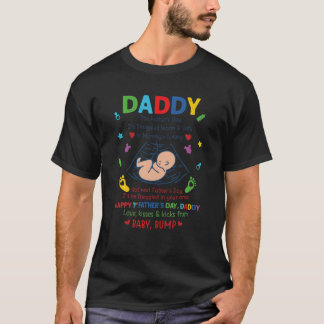 T-shirt Happy 1St Father's Day New Daddy Pregnancy Announc