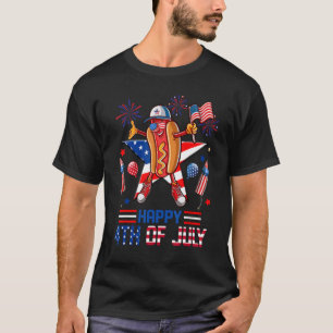 T-shirt Happy 4 juillet Hot Dog Patriotic Graphic
