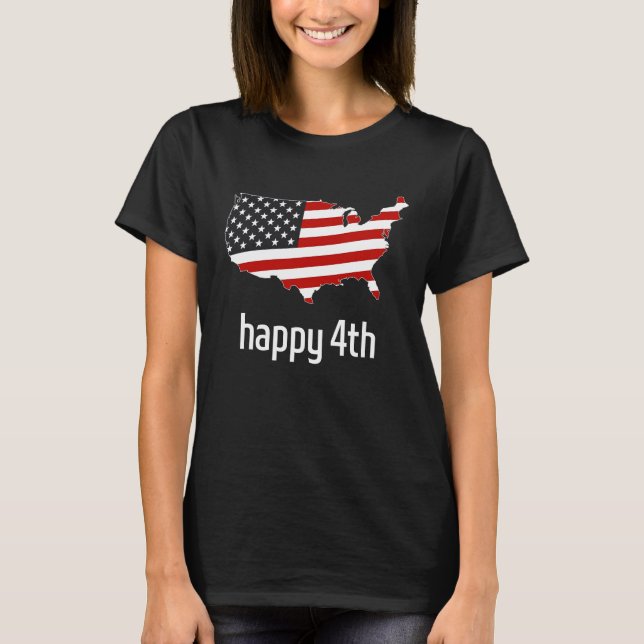 T-shirt Happy 4th of July America (Devant)
